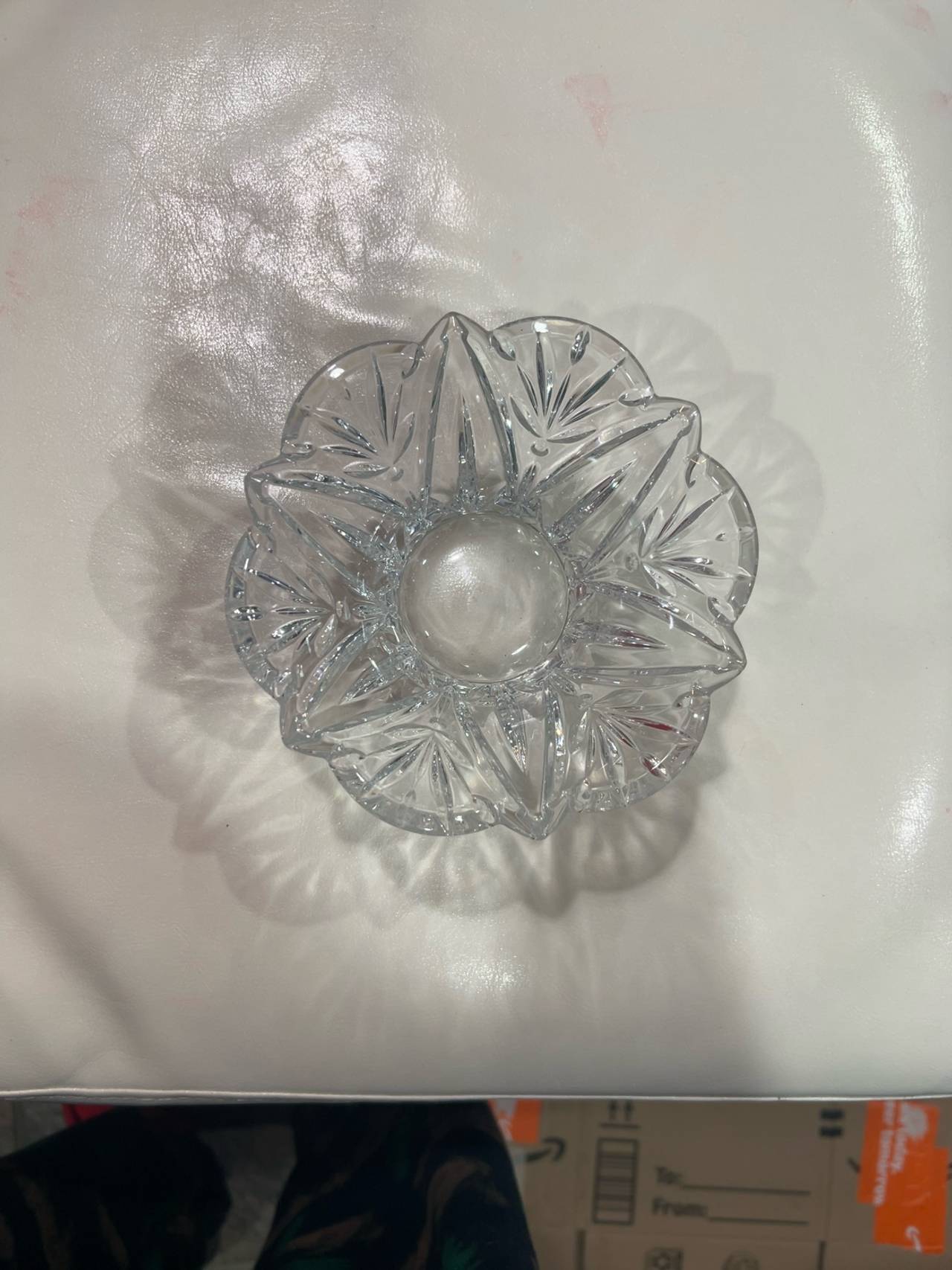 Lenox Federal Glass Clear Flower Petal Pattern Dish