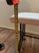 Antique Curved Iron Bench - Image 4