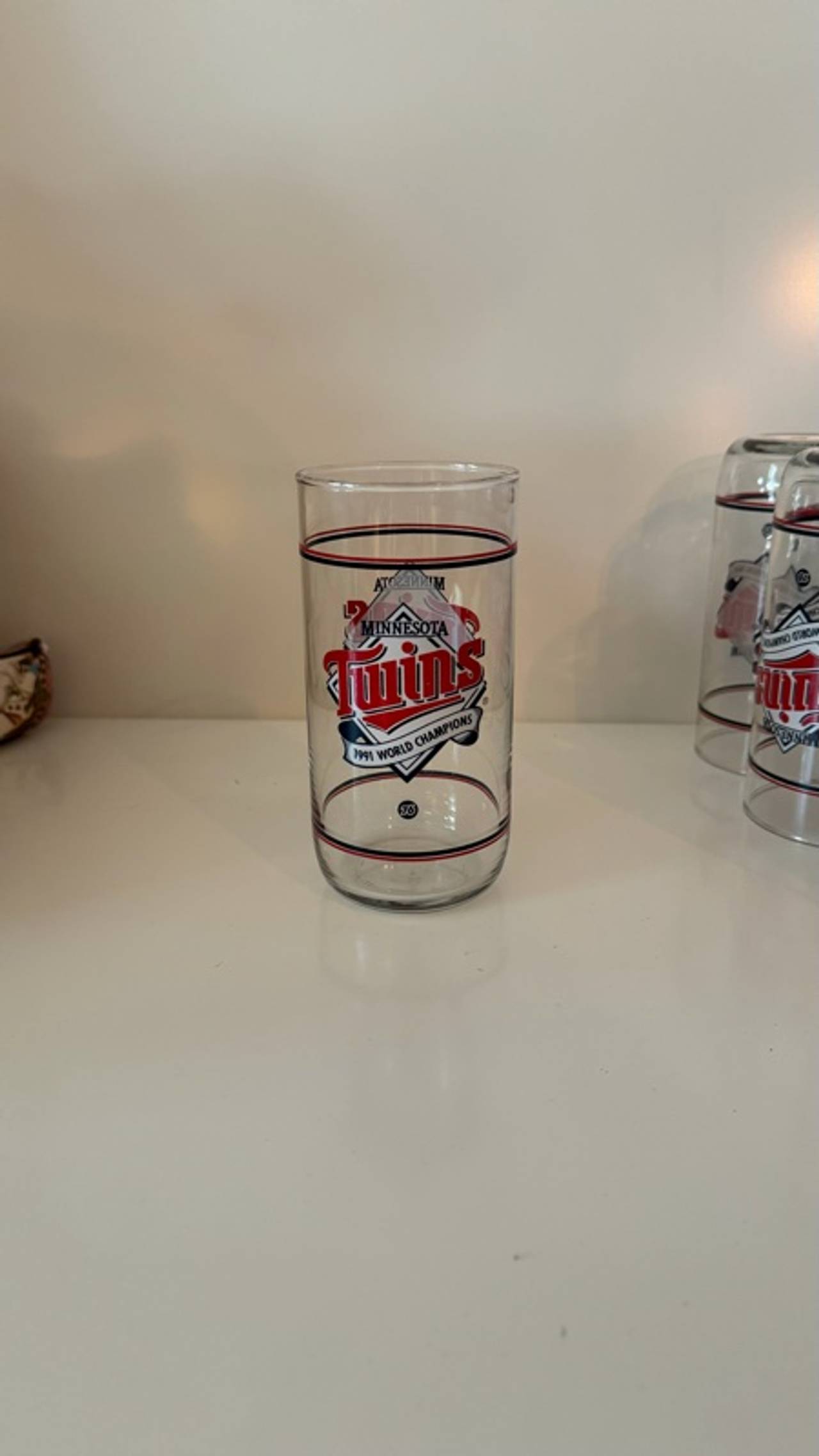 Minnesota Twins 1991 World Champions Collector Glass