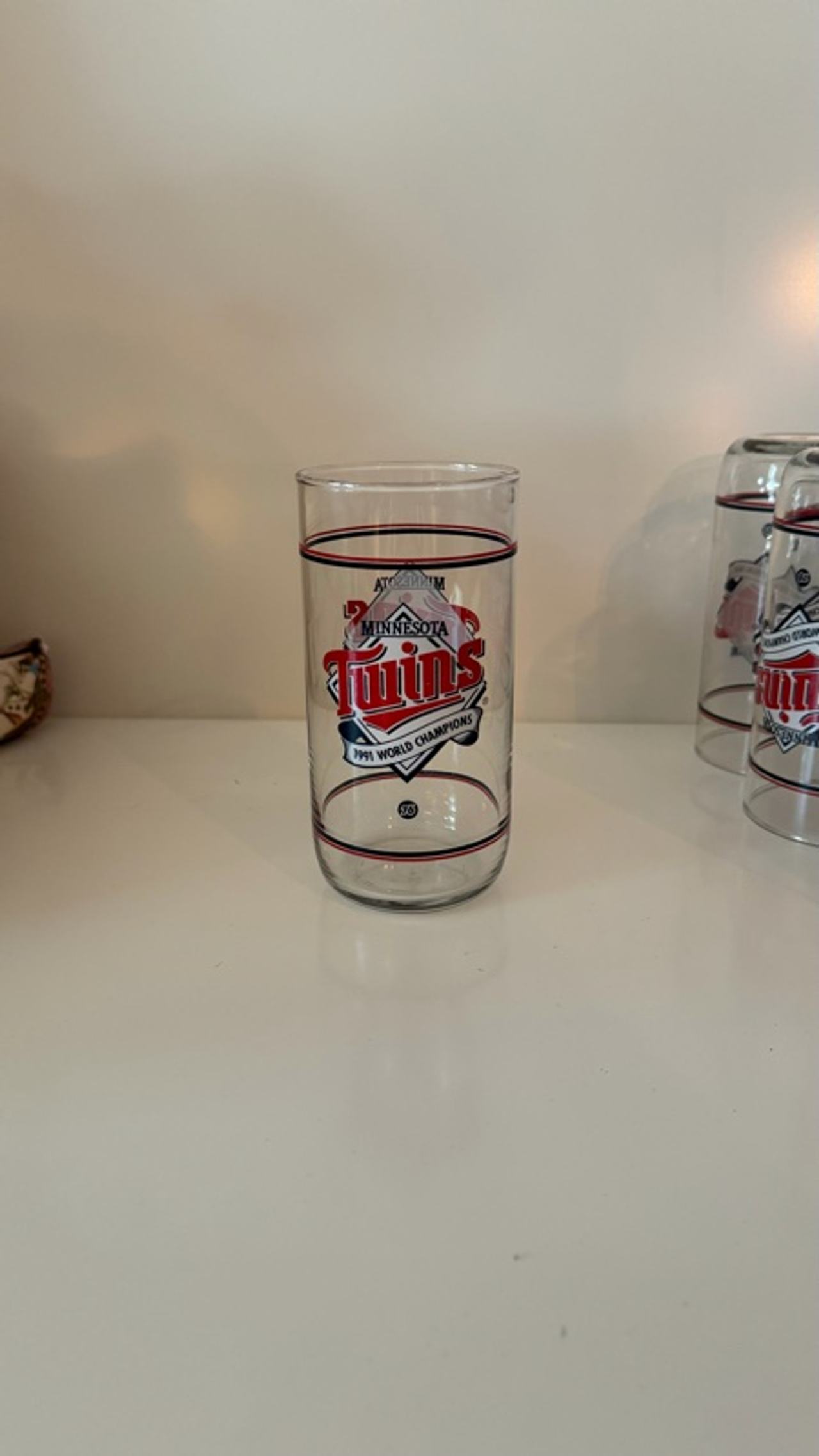 Minnesota Twins 1991 World Champions Collector Glass
