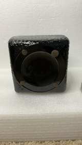 Vintage Textured Black Glass Decorative Jar with Metal Lid - Image 6