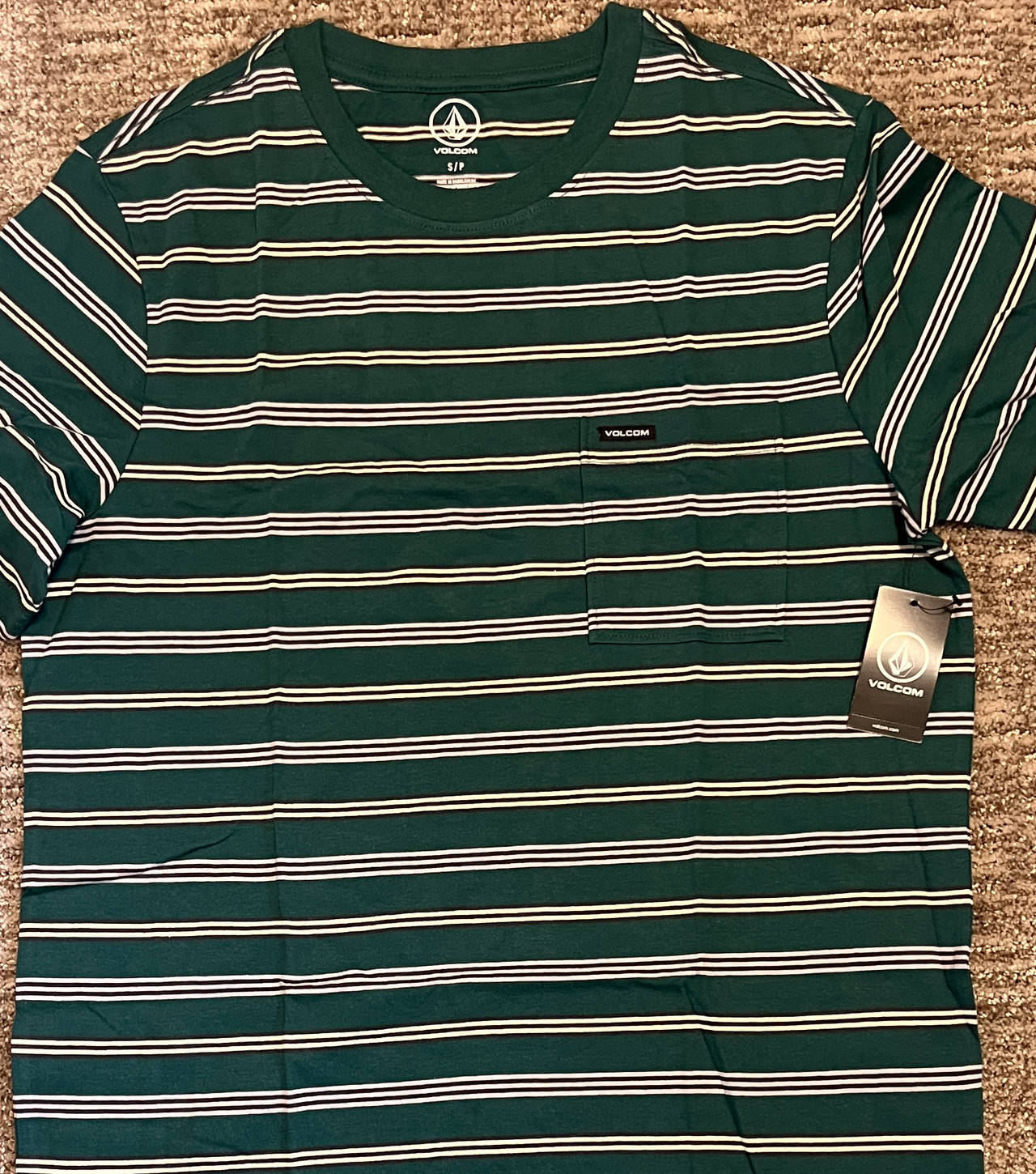 Volcom Men's Striped Pocket T-Shirt new with tags XXL