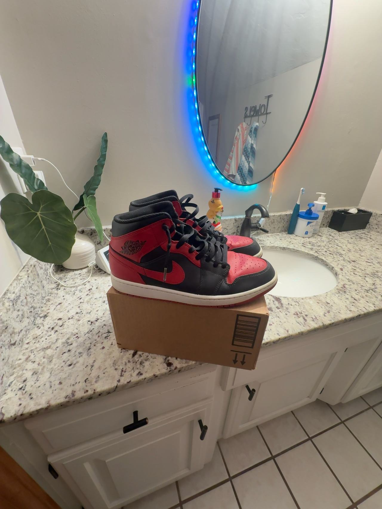 Nike Air Jordan 1 Mid Banned Black/Red