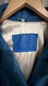 KUS-HAN Leather Blue Vintage Coat - Image 2