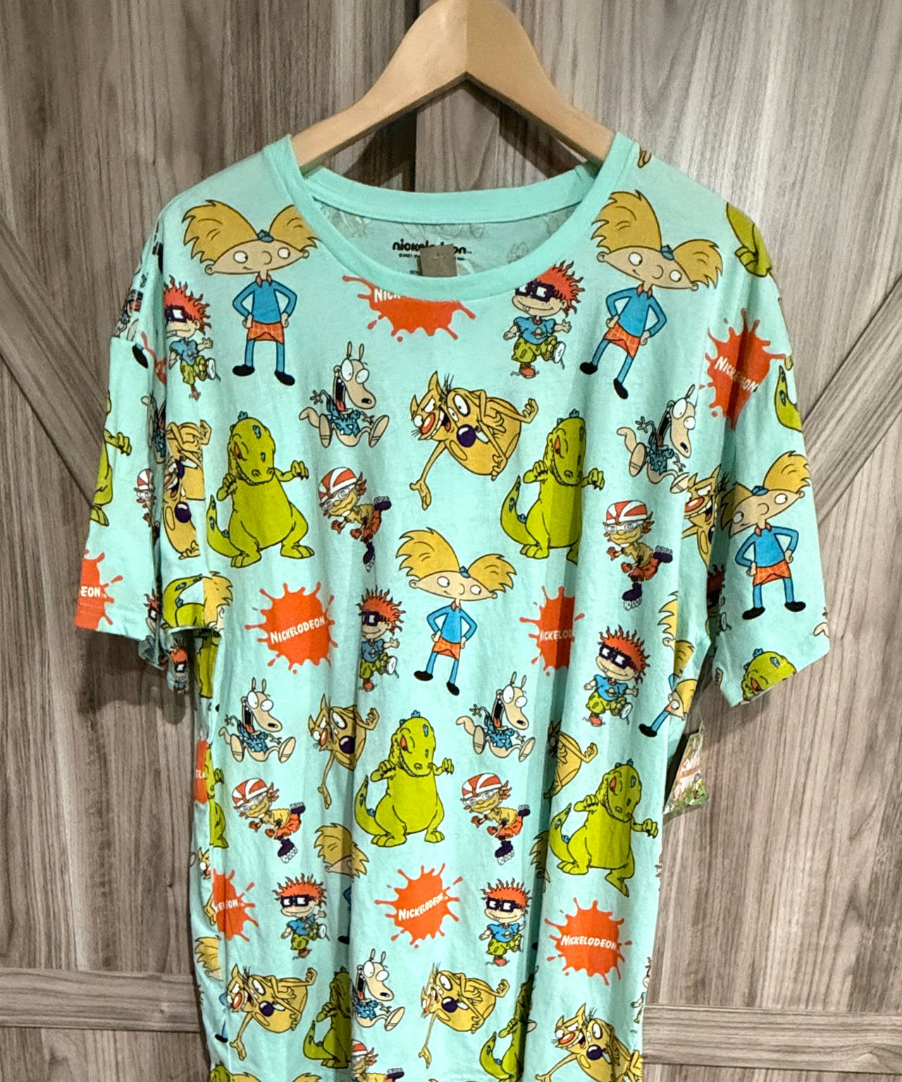 NEW Nickelodeon 90s Nicktoons All Over Print T-Shirt size XL