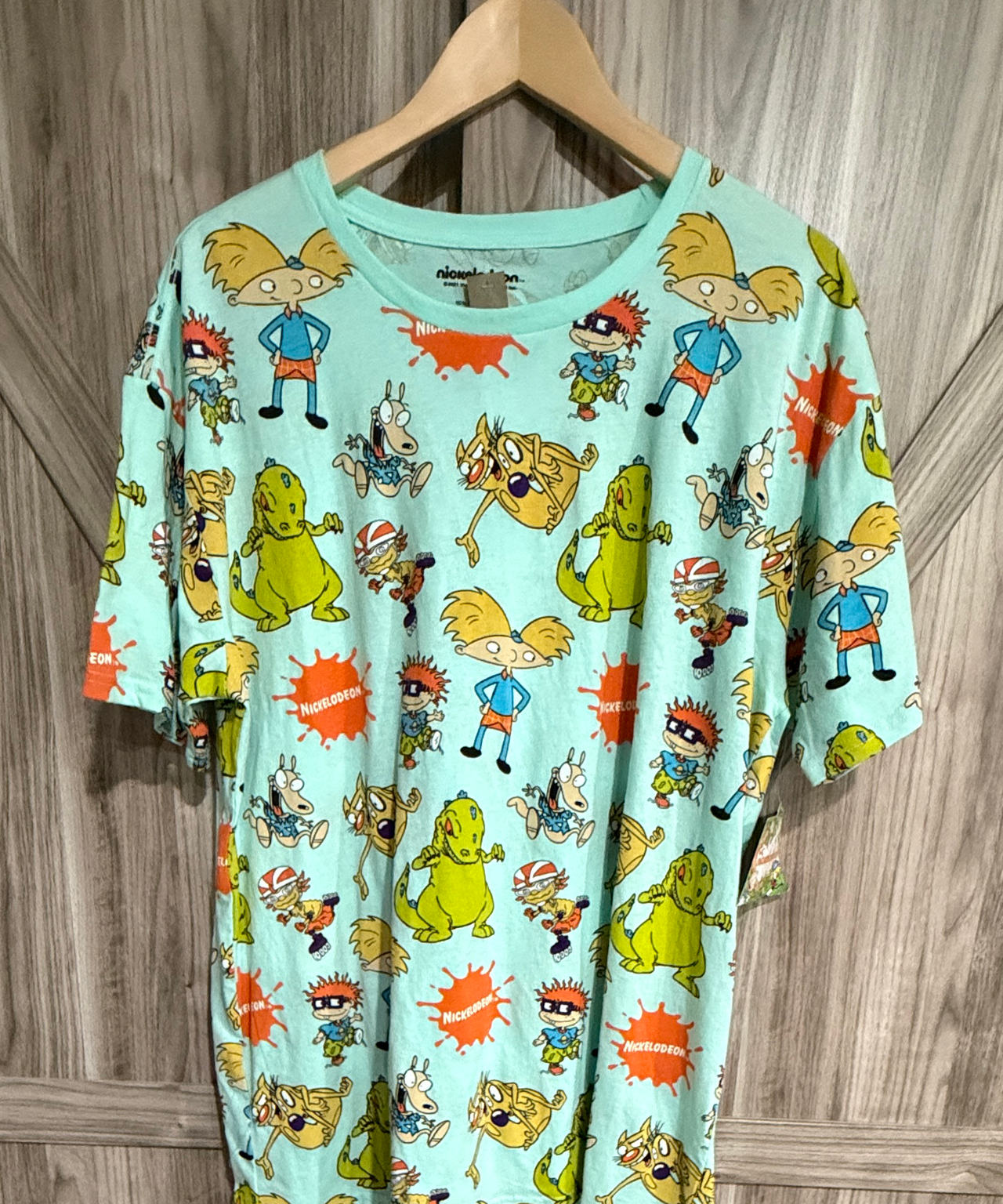 NEW Nickelodeon 90s Nicktoons All Over Print T-Shirt size XL