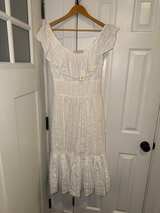 Tory Burch Striped Seersucker Dress White Size 6 - Image 4