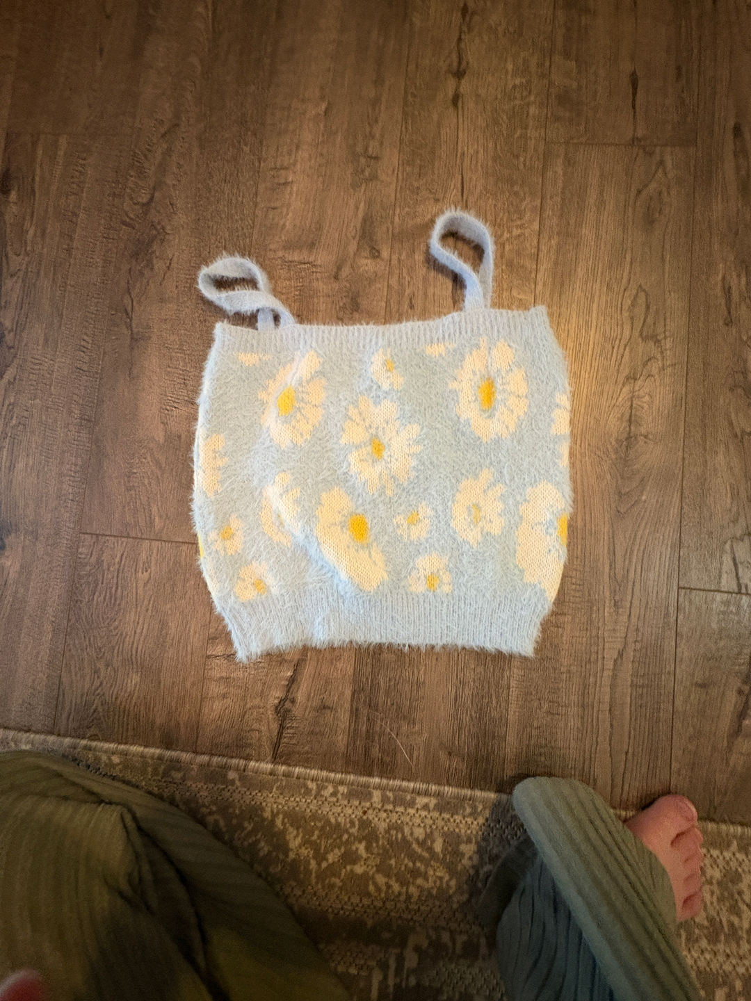 knitted floral tank top