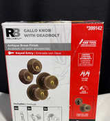 ReliaBilt Gallo Antique Brass Keyed Entry Door Knob and Deadbolt Set - Image 1