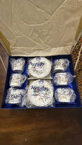 Aynsley Pembroke Floral Demitasse cups and saucers (set of 6 with box)  - Image 1