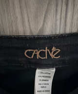 Unique Caché Black Jeans with leopard trim! Pants Size 6 - Image 1