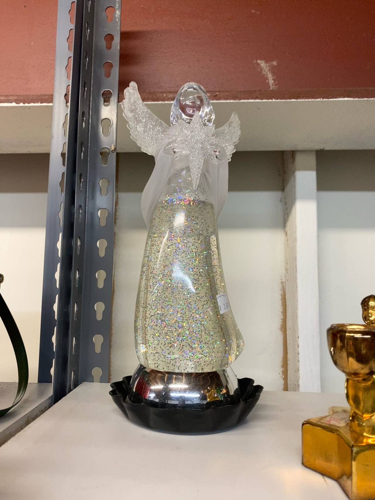 Cracker Barrel Angel Glitter Globe