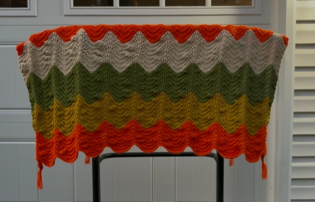 Vintage Handmade Crochet Afghan Blanket