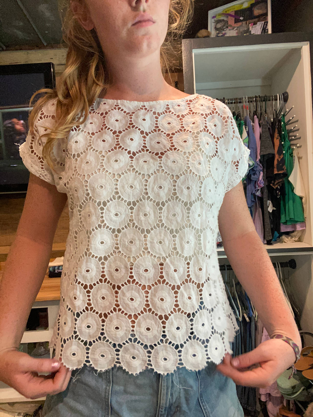 White Crochet Lace Top