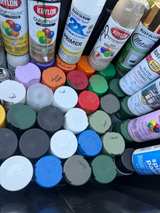 70 Spray Paint Cans Assorted Colors with Storage Bin - Image 3