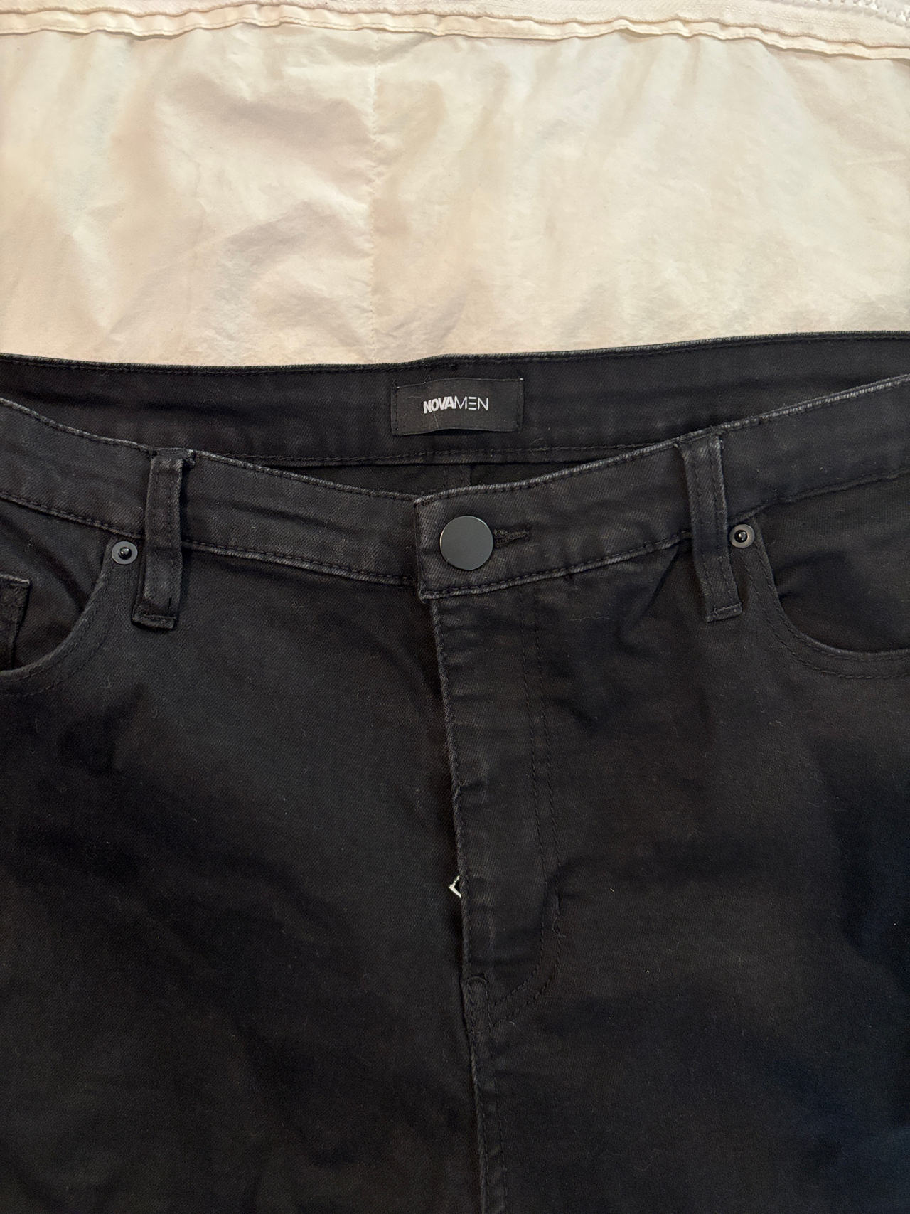 Fashion Nova Men Black Jeans Stressed 38x34