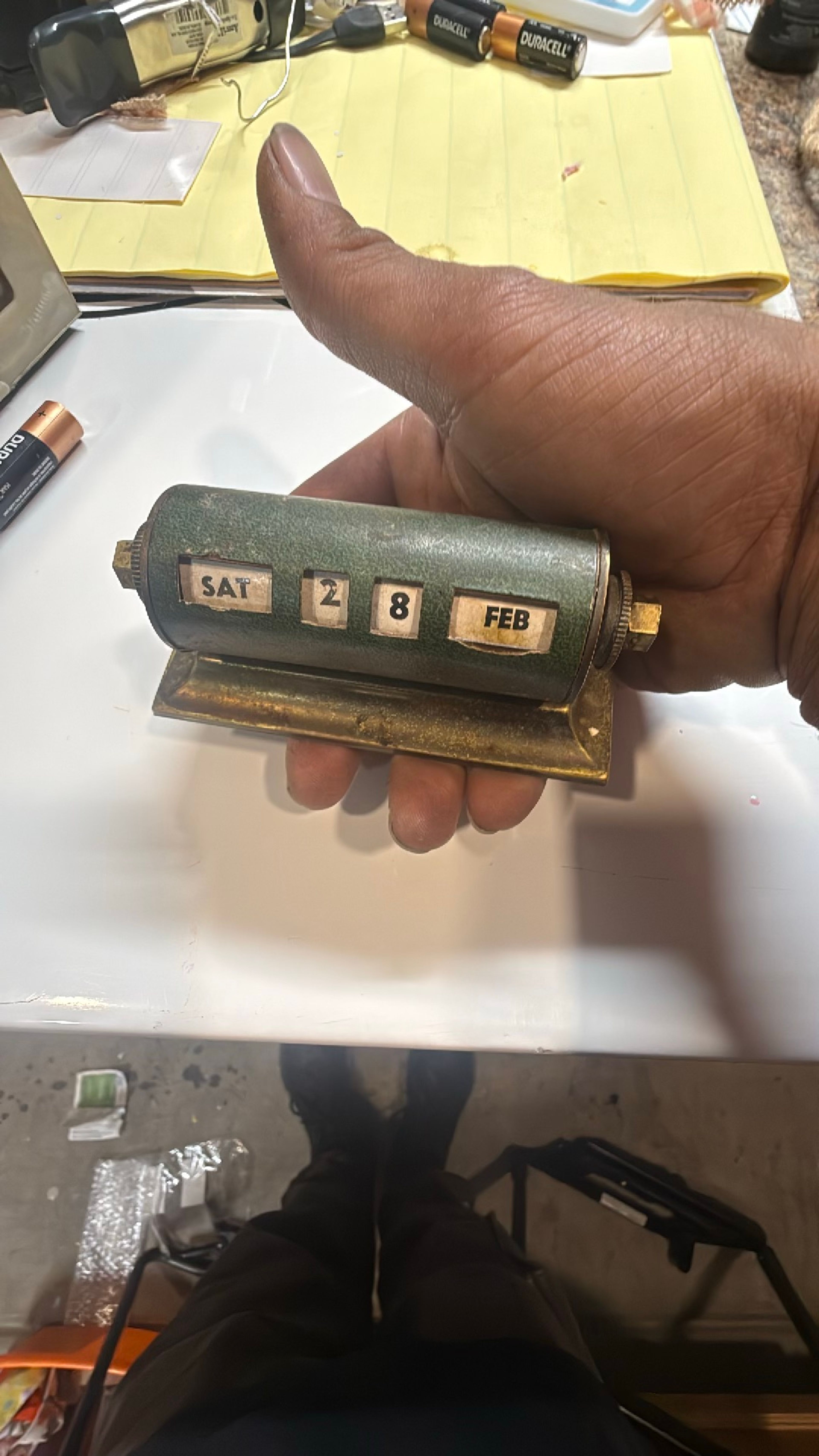 Park Sherman Vintage Brass Roller Desk Calendar - Image 4