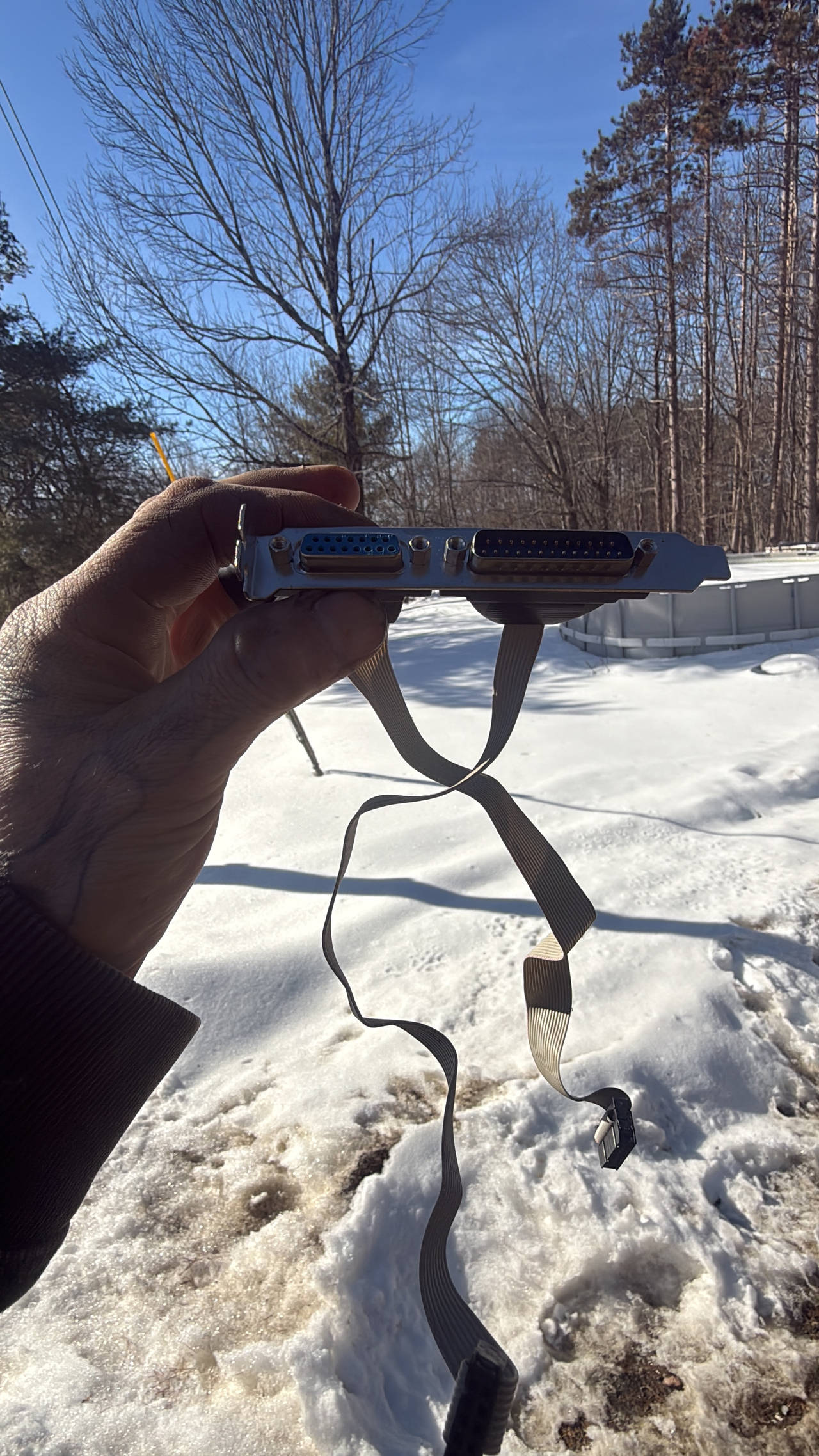 Serial and Parallel Port Expansion Bracket with Ribbon Cables