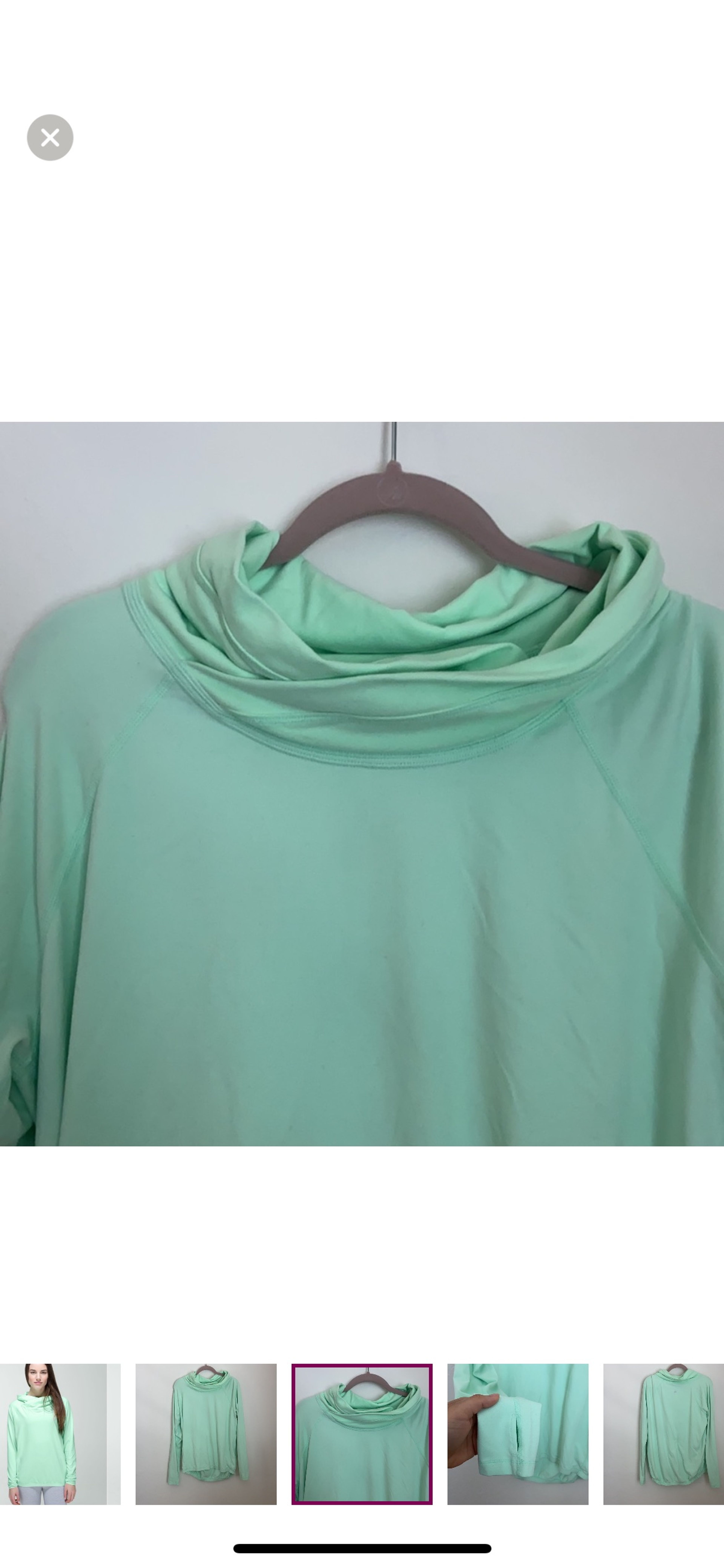 lululemon athletica Mint Green Cowl Neck Sweater - Image 4