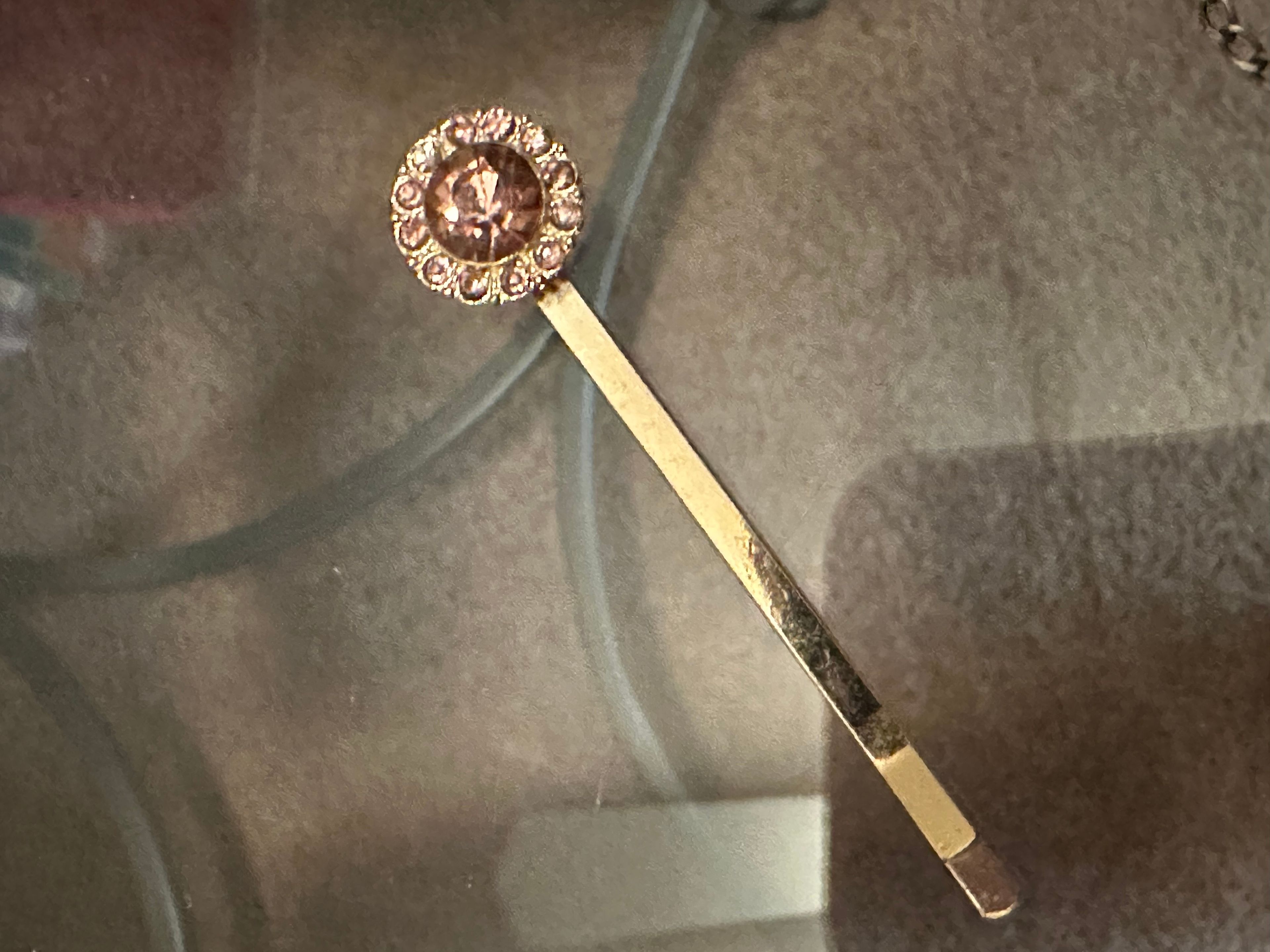 Gold Tone Rhinestone Stick Pin - Image 3