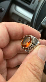Artisan Handmade Sterling Silver Ring with stunning faceted citrine gem - Image 7