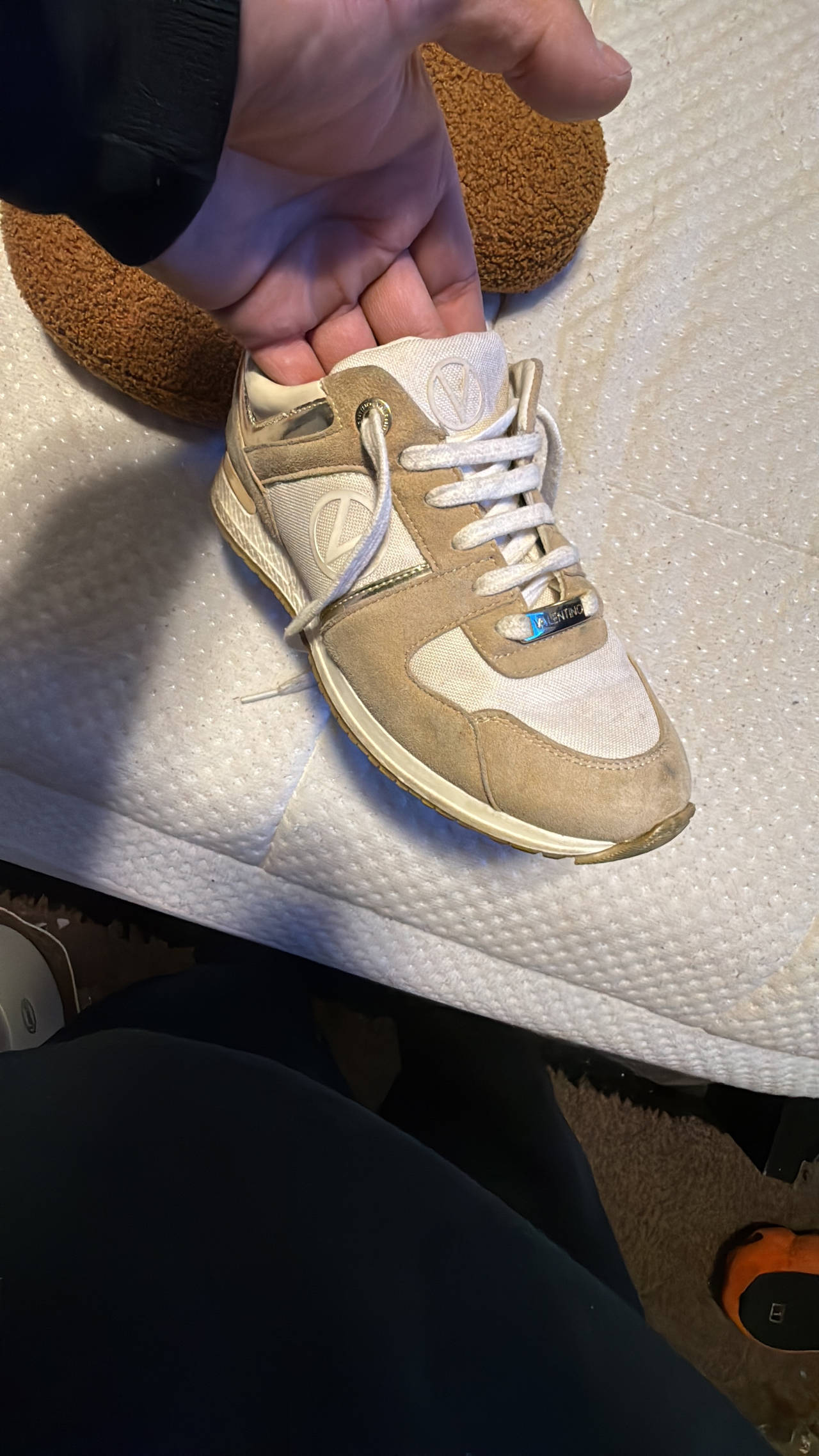 Valentino Garavani V-Logo Suede and Mesh Sneakers