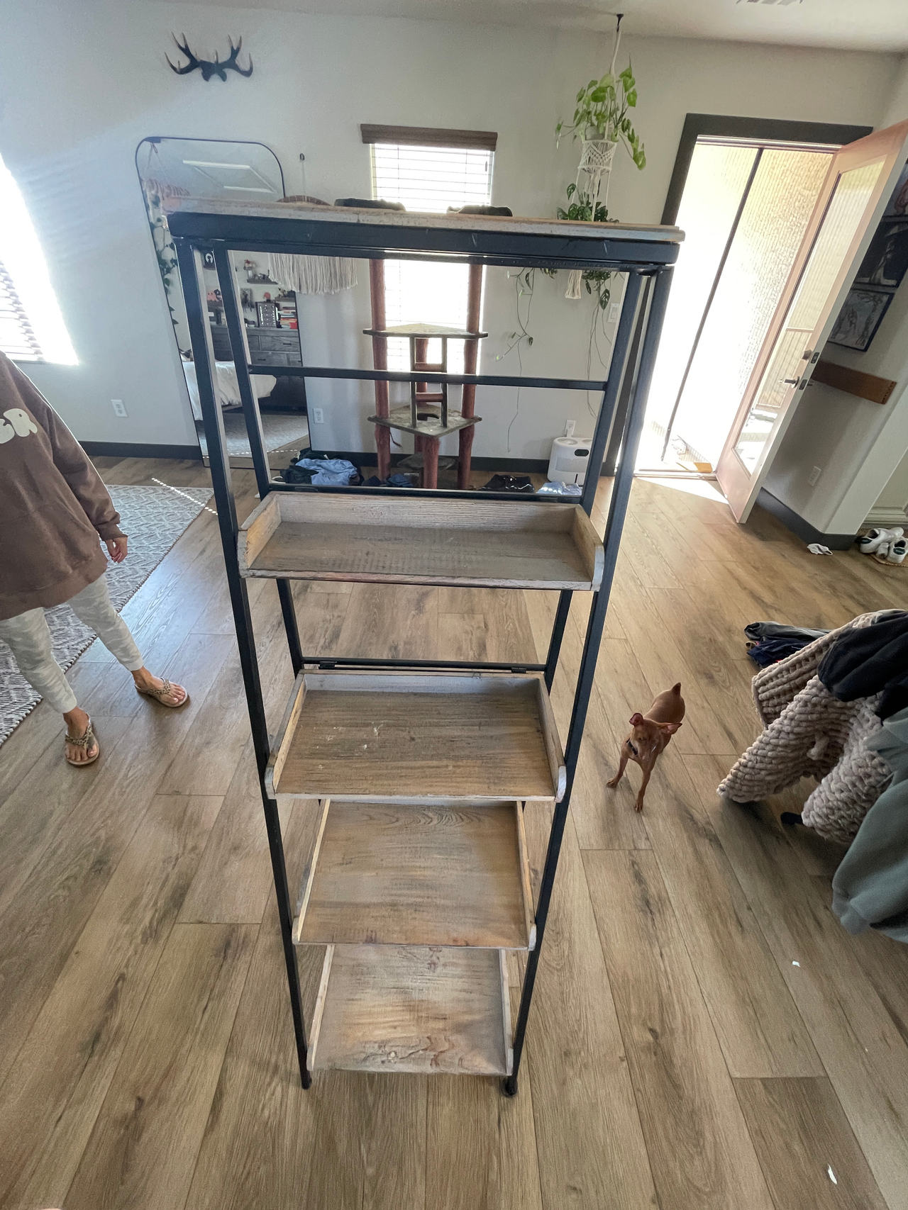Industrial Style 5-Tier Bookshelf