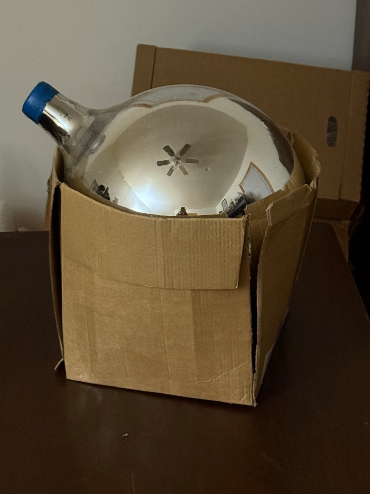 Vintage Silvered Glass Dewar Flask Carboy large 13”