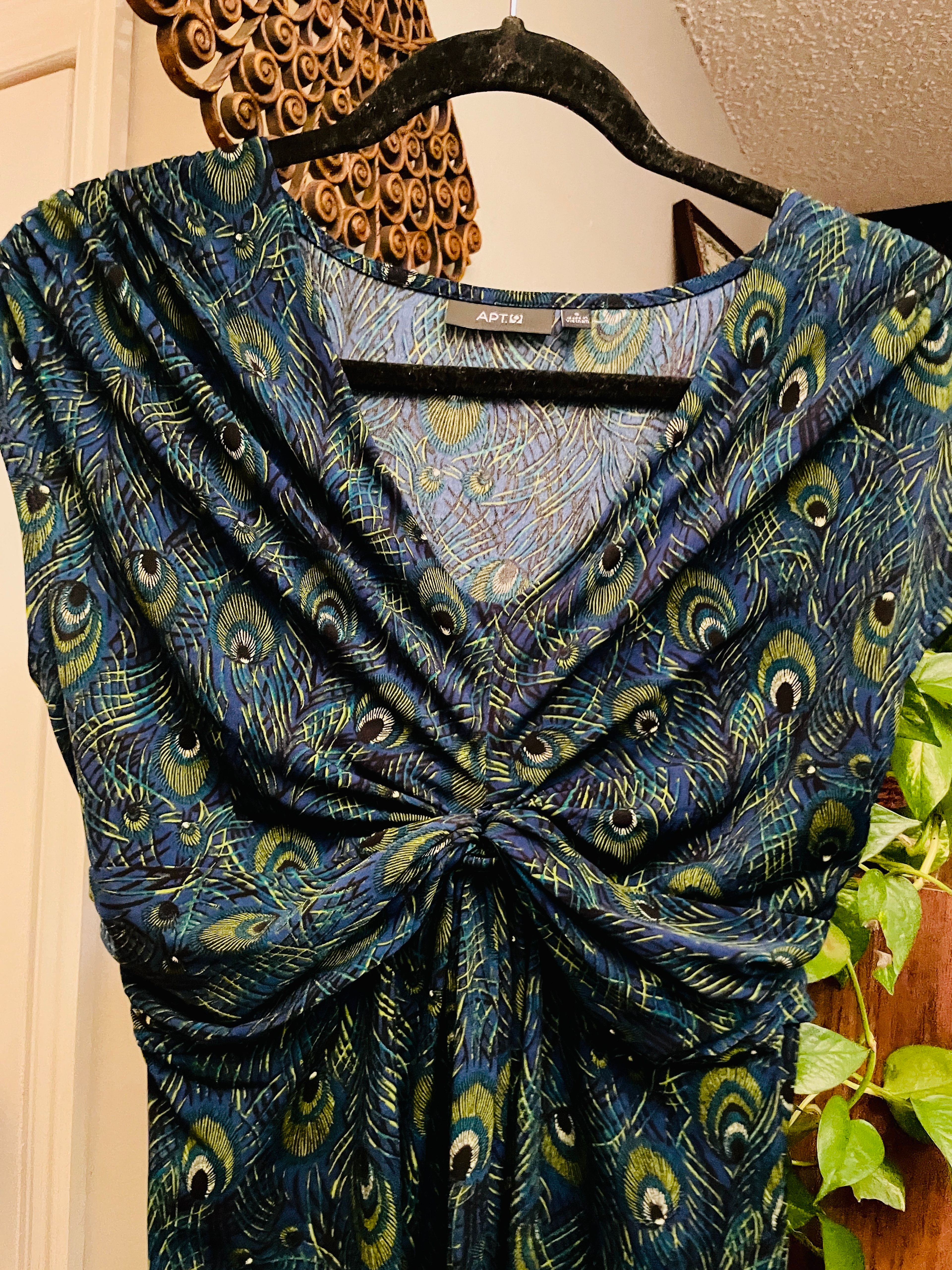 Apt. 9 Peacock Feather Print Dress (SMALL) - Image 2