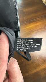 Y2K Via Spiga Black Patent Leather Brogue Shoulder Bag - Image 8