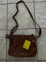 Fossil Brown Leather Crossbody Bag - Image 1