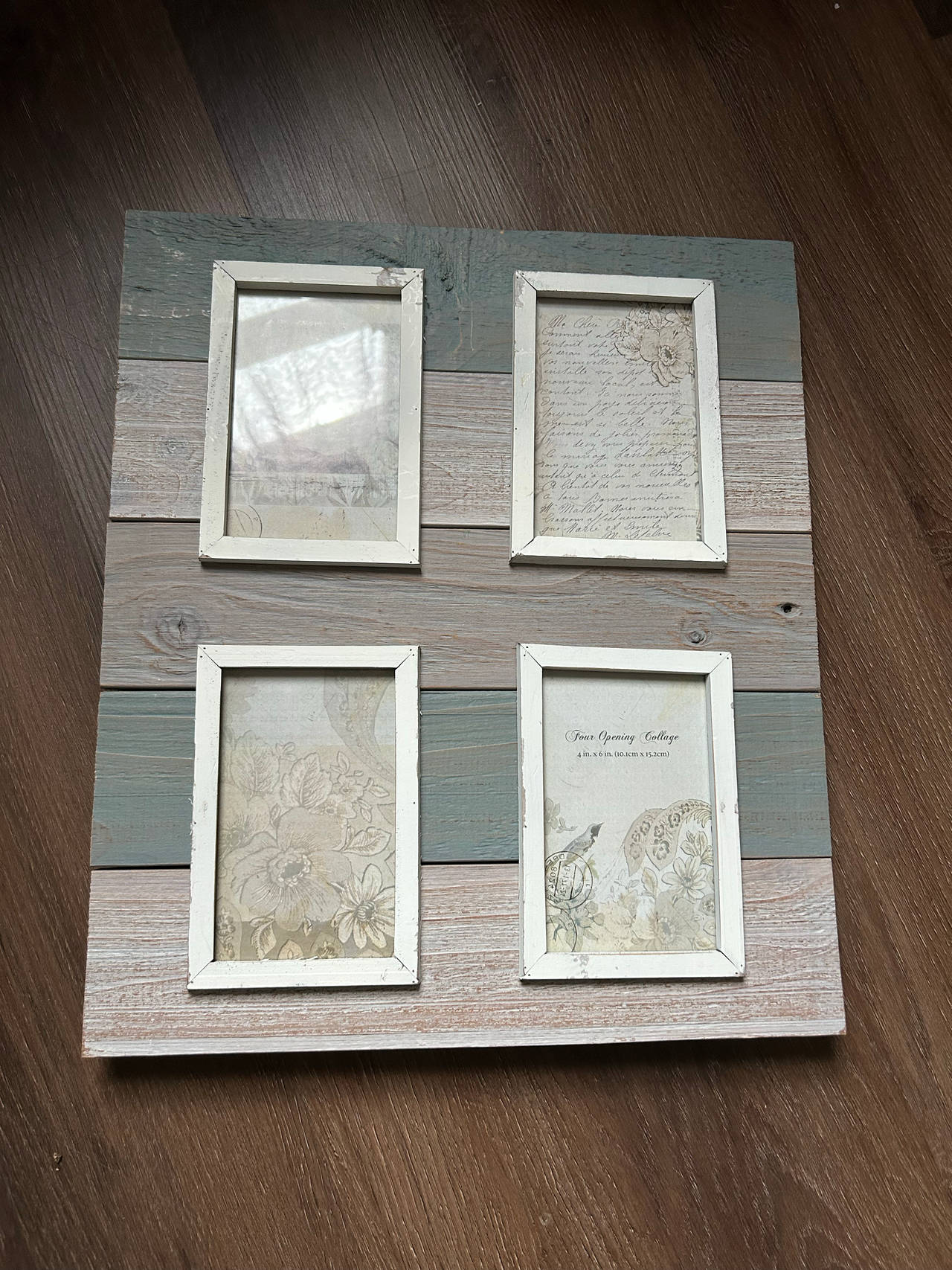 Rustic 4-Opening Wood Plank Collage Frame