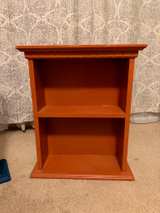 Small Wooden Wall Shelves - Navy & Orange Pair - Image 3
