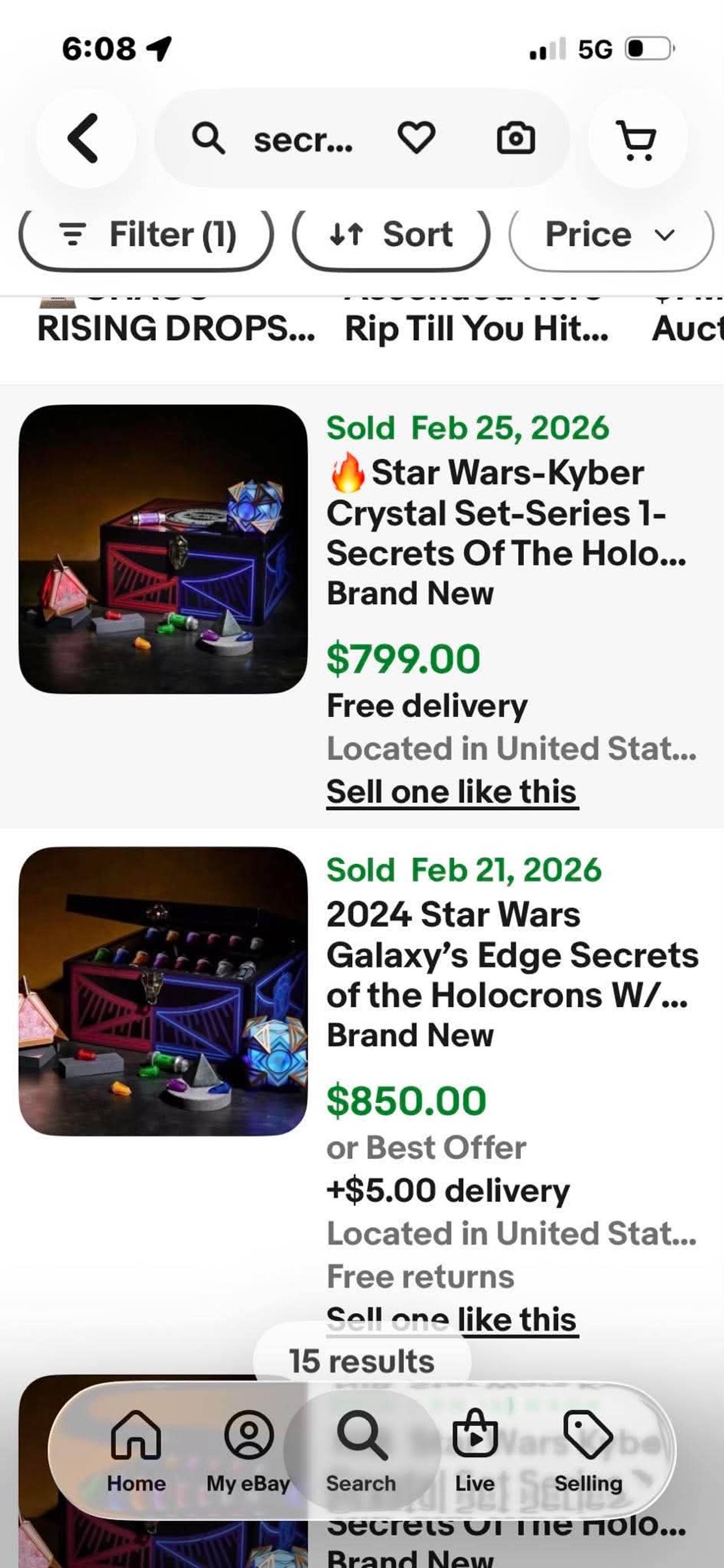 Star Wars Galaxy's Edge Secrets of the Holocron Kyber Crystal Set Series 1