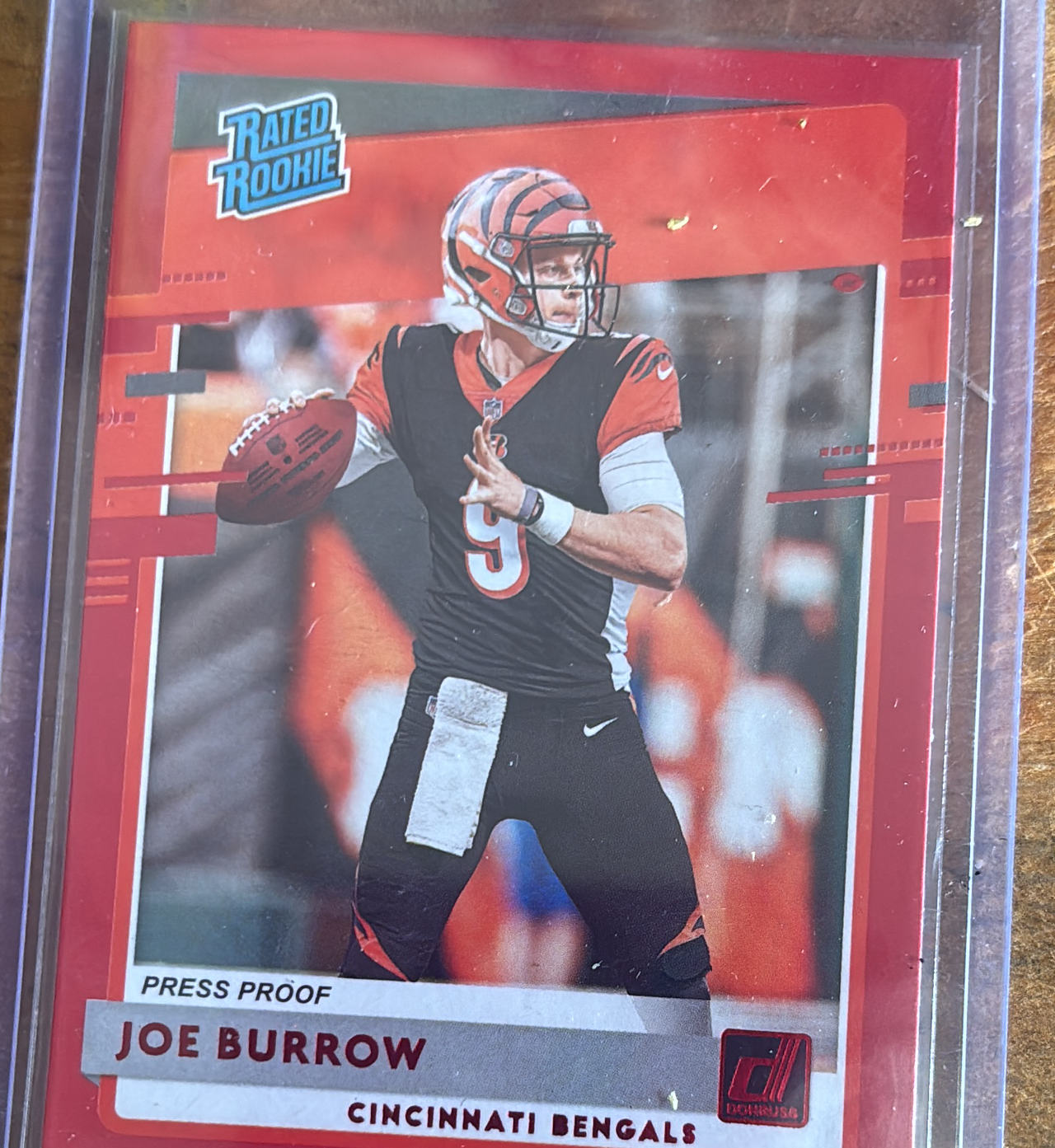 2020 Donruss Joe Burrow Rated Rookie Press Proof Red #301