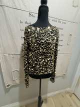 Alice + Olivia Gold Sequin Silk Long Sleeve Top - Image 1