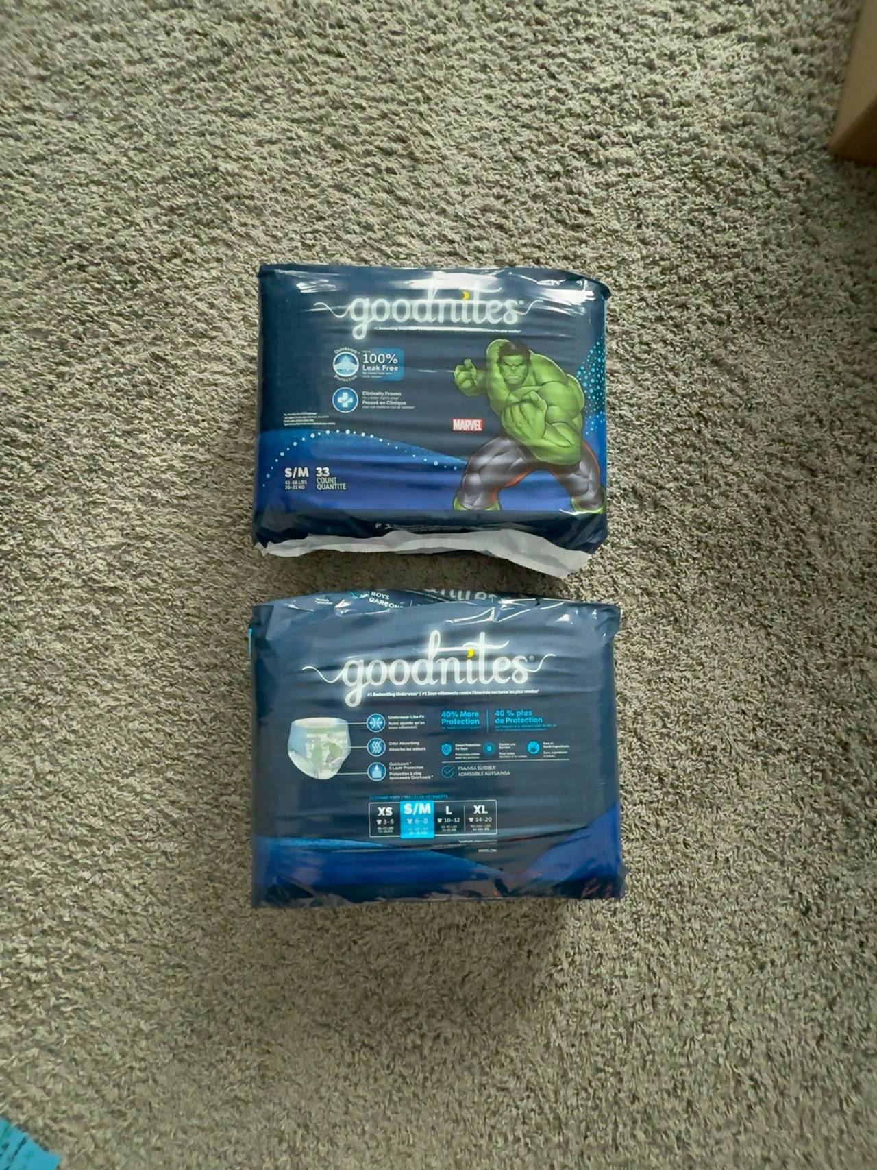 GoodNites Boys Nighttime Bedwetting Underwear S/M