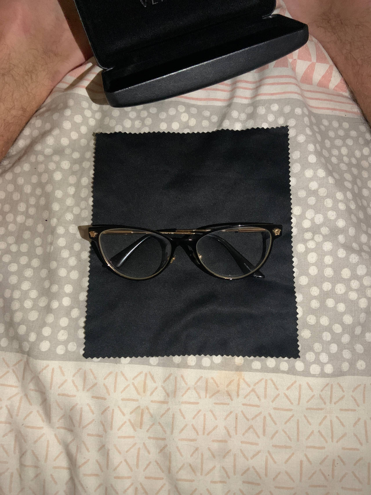 Versace Black & Gold Eyeglasses Frames