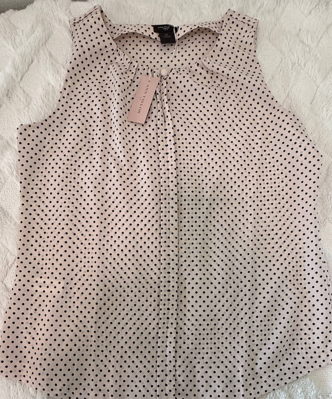 Ann Taylor Sleeveless Polka Dot Blouse
