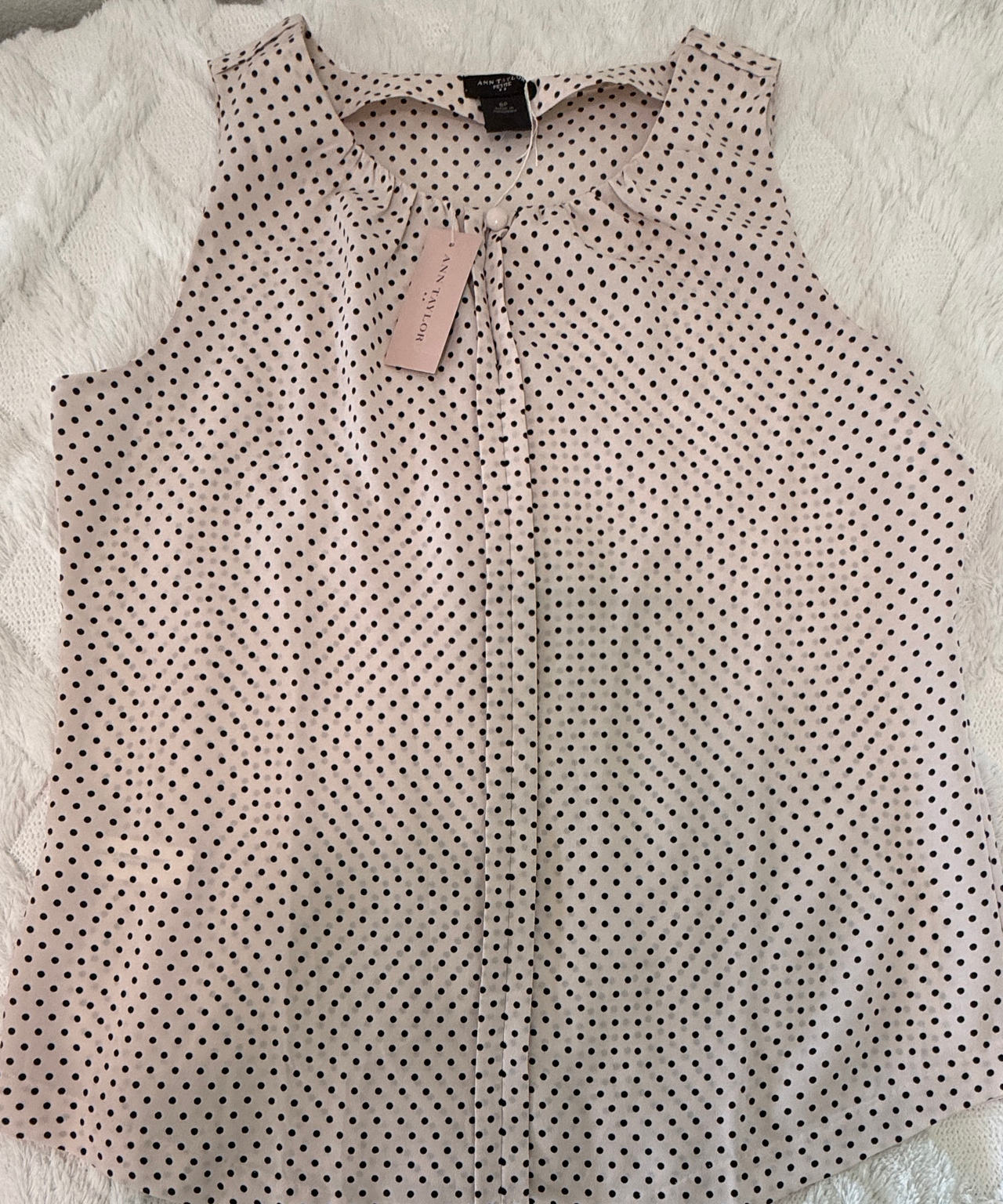Ann Taylor Sleeveless Polka Dot Blouse