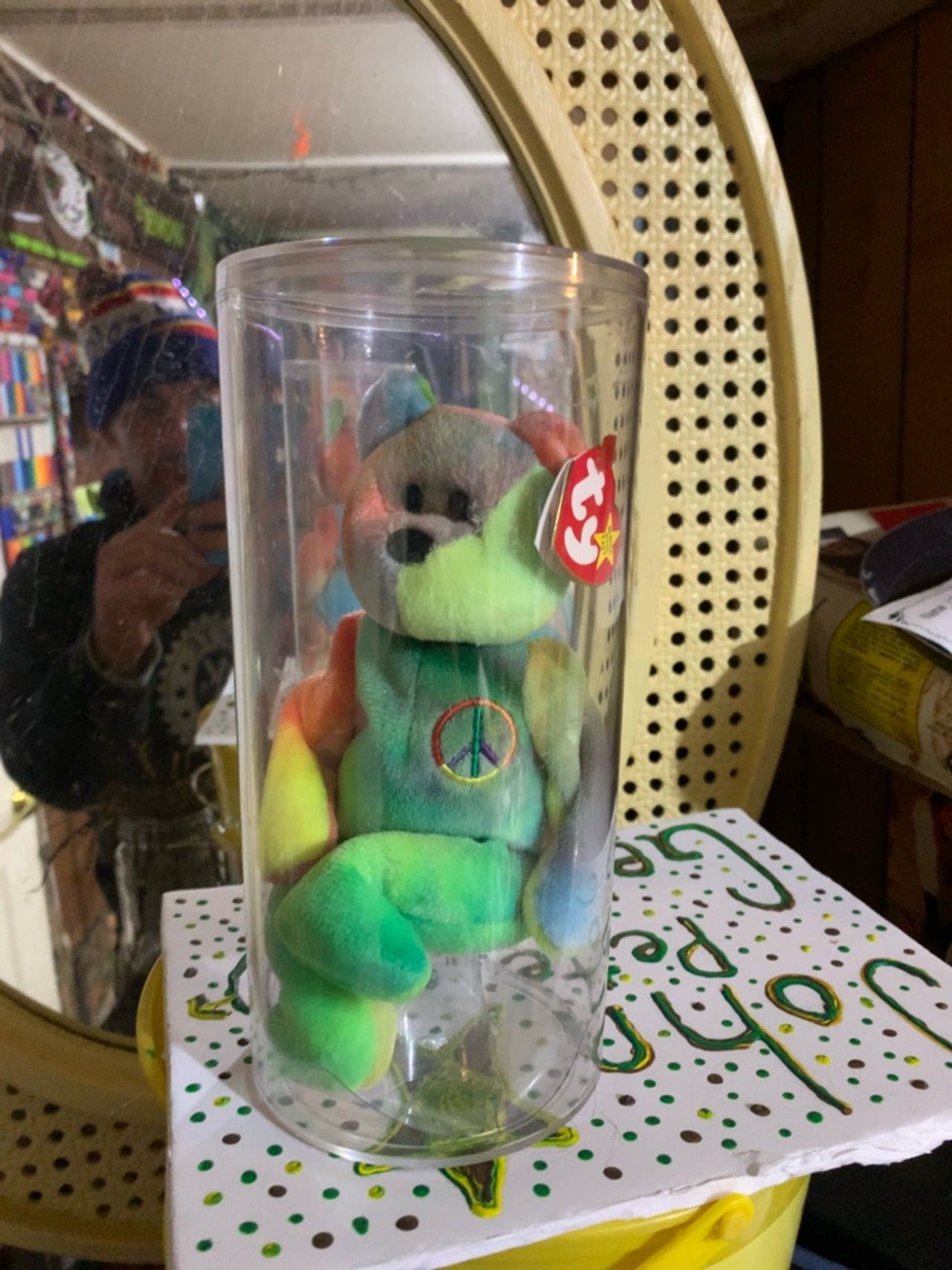 Ty Beanie Baby Peace Bear 1996