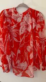 Chico's Orange Floral Print Blouse - Image 2