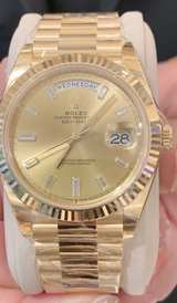 Rolex Day-Date 40 228238 Yellow Gold Champagne Baguette Dial - Image 2