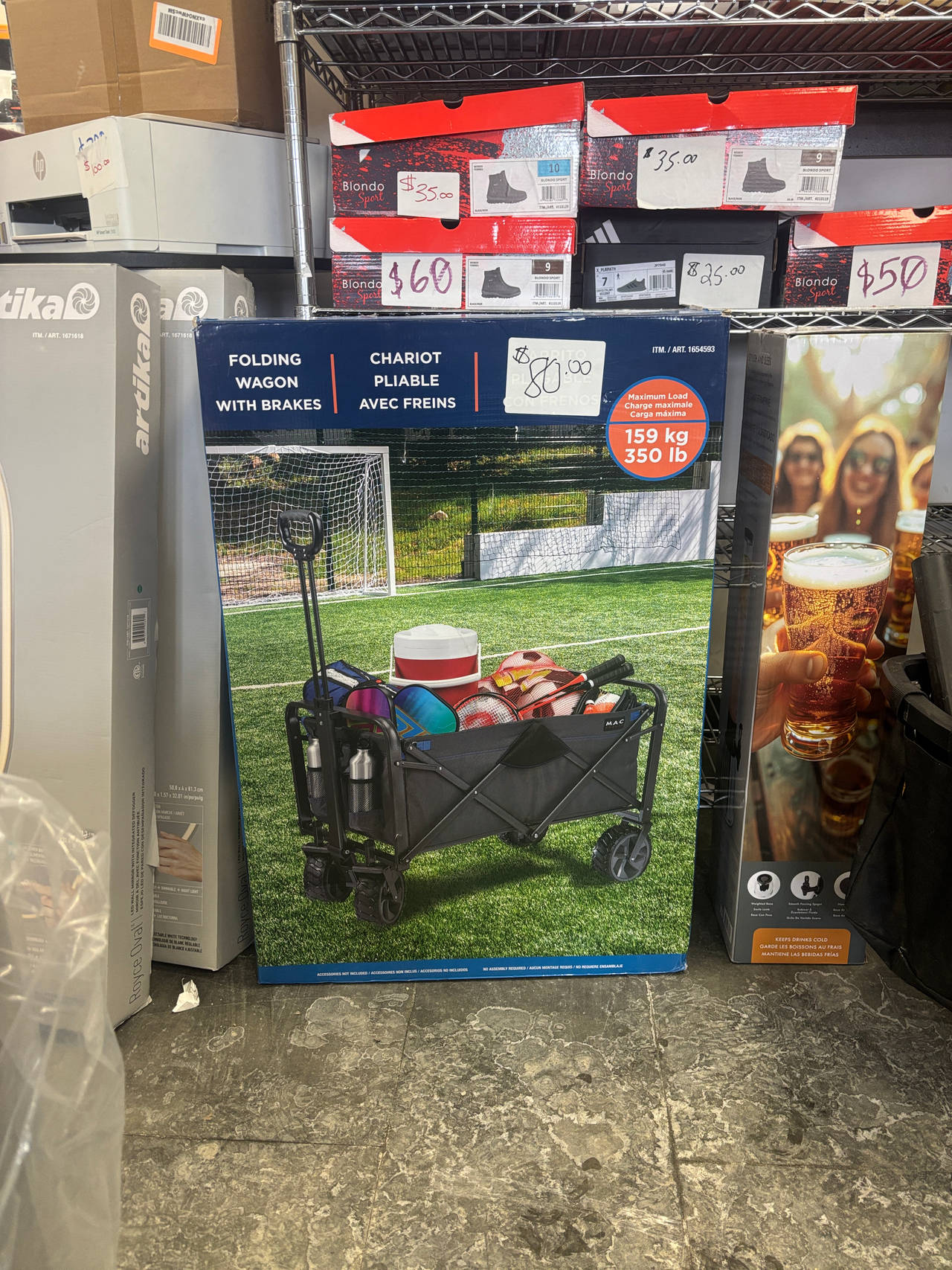 Mac Sports Folding Wagon with Brakes