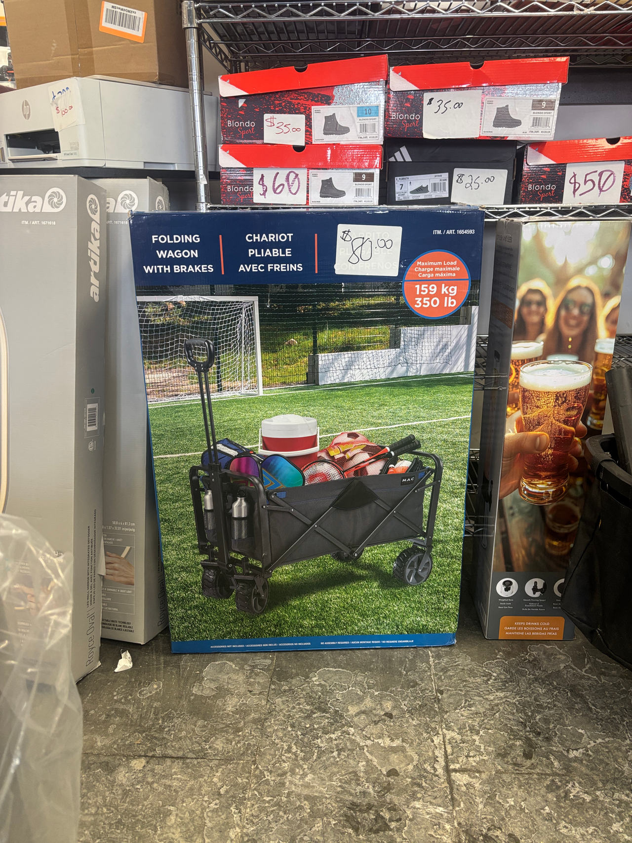 Mac Sports Folding Wagon with Brakes