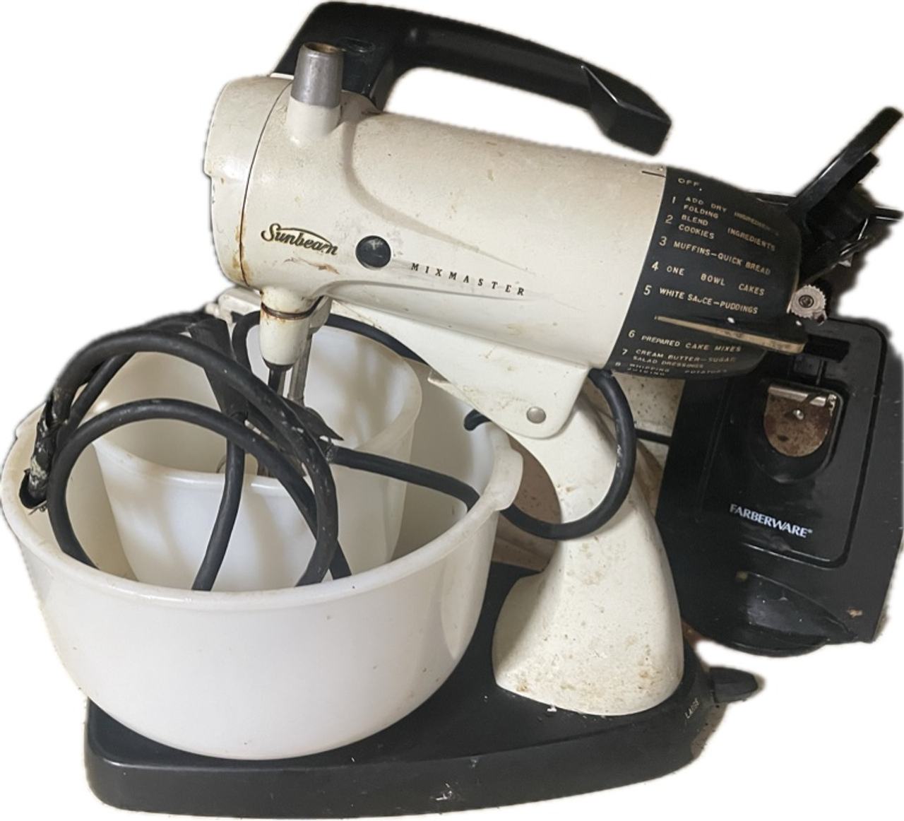 Sunbeam Mixmaster Model 12 White Vintage Stand Mixer