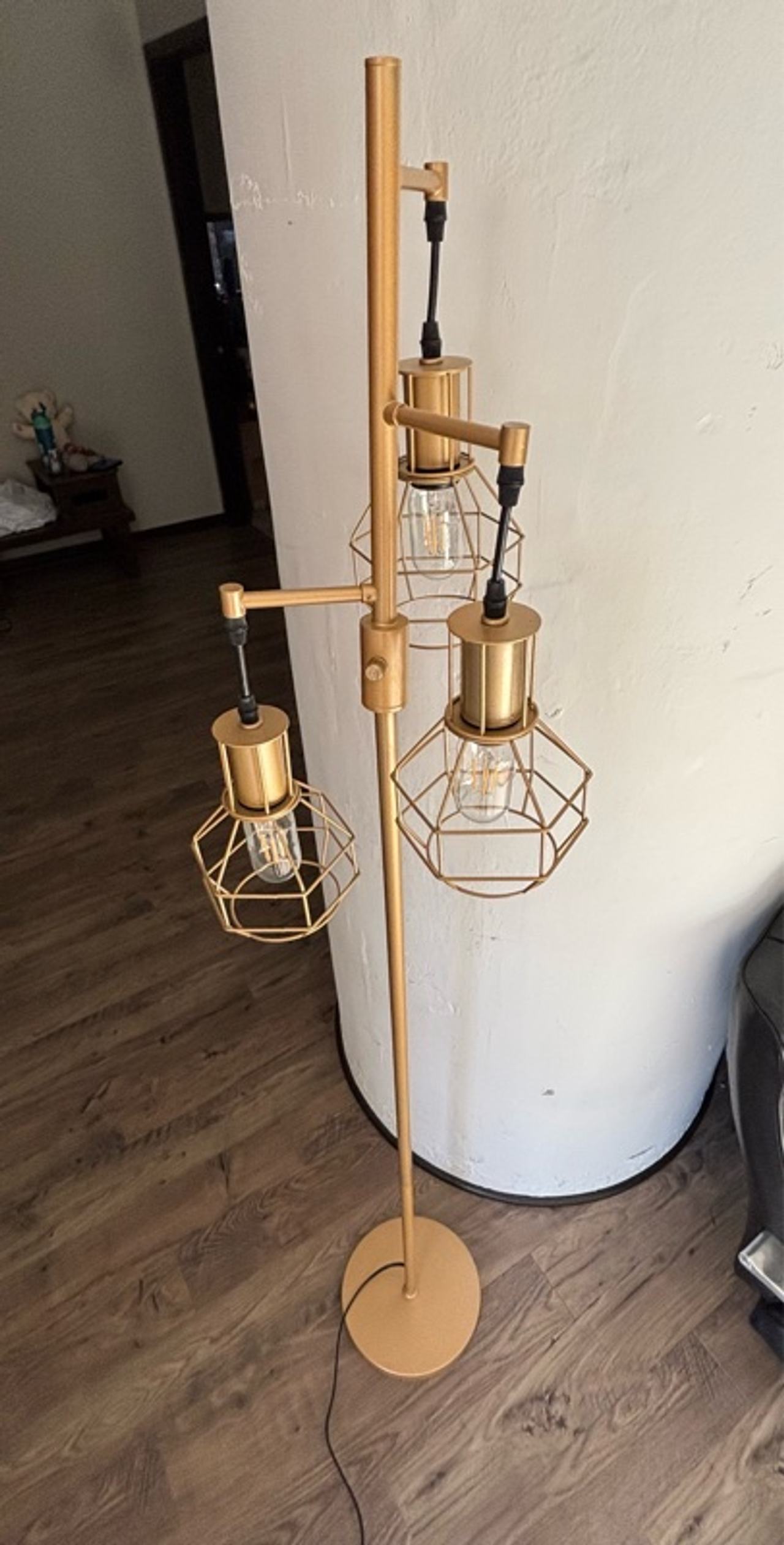 Gold Industrial Dimmable Floor Lamp