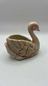 Vintage Pink Ceramic Swan Planter - Image 3
