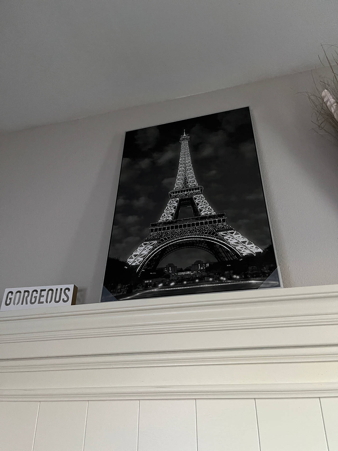 Eiffel Tower Black and White Canvas Wall Art