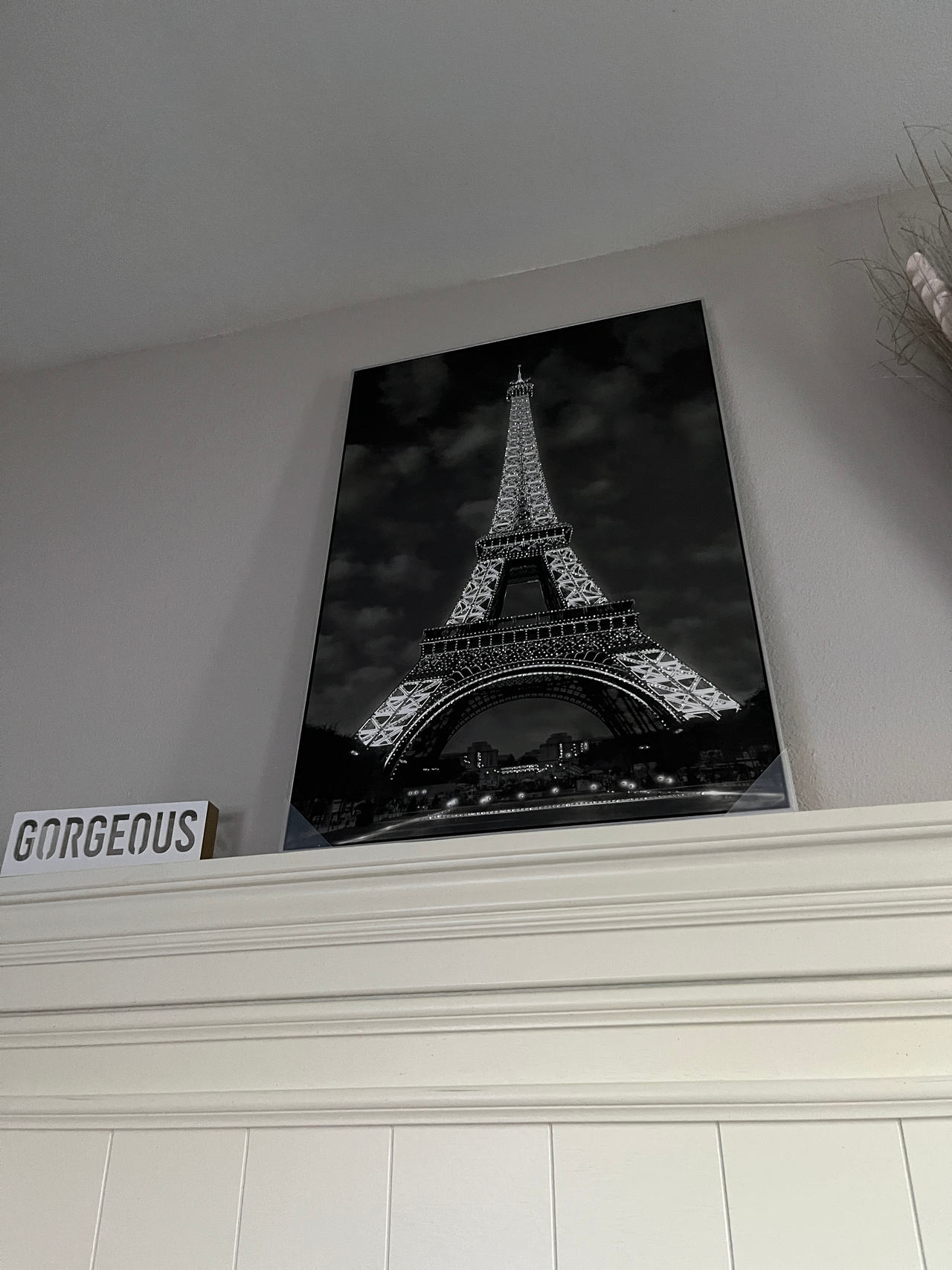 Eiffel Tower Black and White Canvas Wall Art